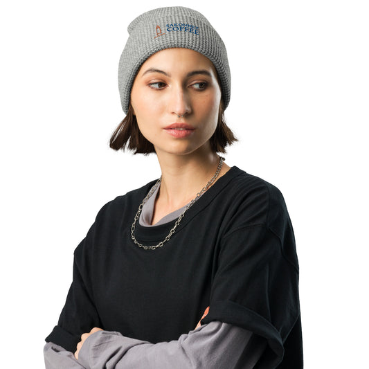 Waffle beanie - Blue Logo